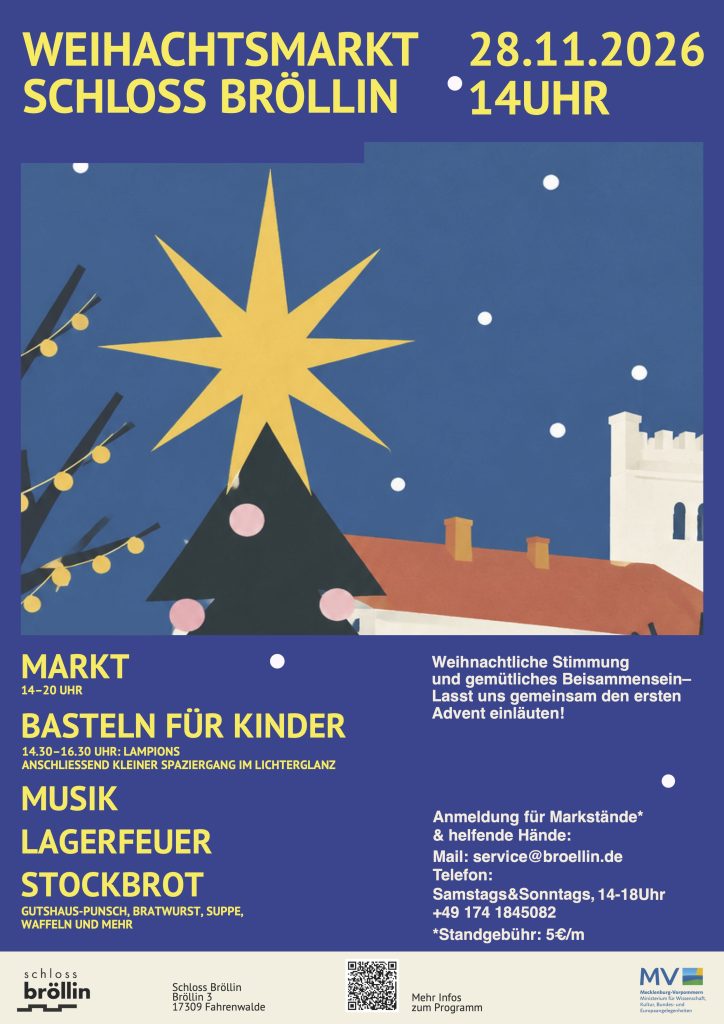 WEIHNACHTSMARKT AUF SCHLOSS BRÖLLIN 28-11-2026